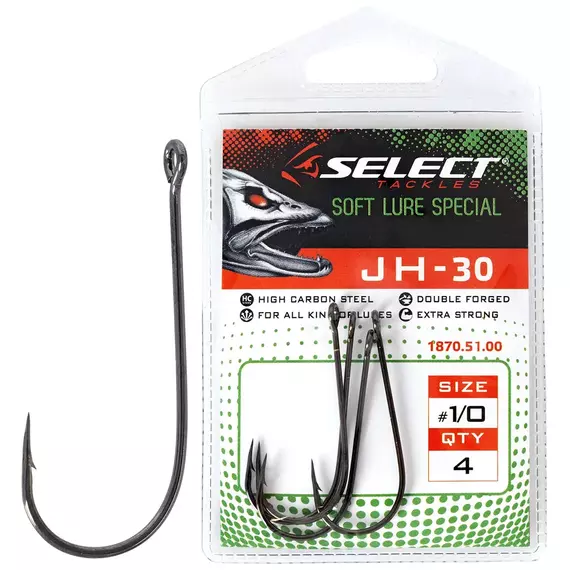 Гачок Select JH-30 #1/0 (4 шт / уп), Номер гачка, №: 1/0, фото 